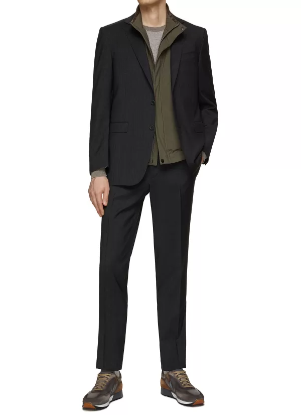 Suits>CANALI Pinstripe Single Breasted Notch Lapel Suit