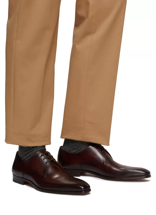 Formal Shoes>MAGNANNI Plain Toe 3-Eyelet Leather Derby Shoes