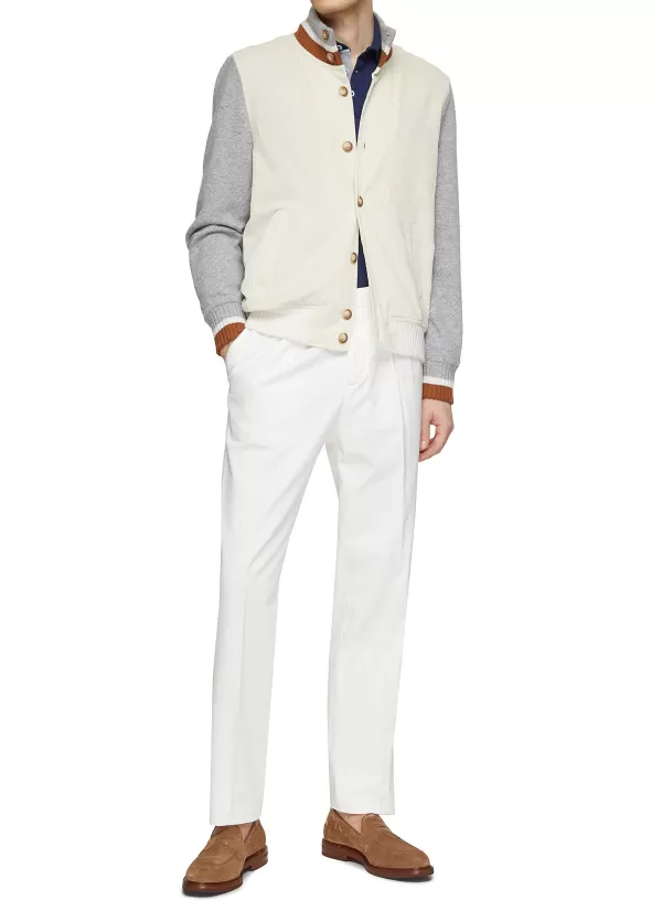 Pants>BRUNELLO CUCINELLI Pleated Cotton Gabardine Pants