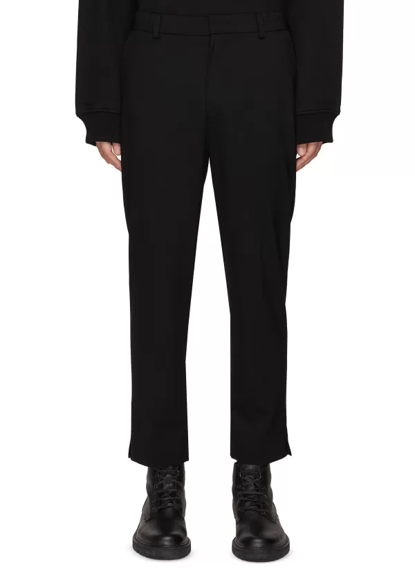 Pants>SOLID HOMME Pleated Cropped Pants