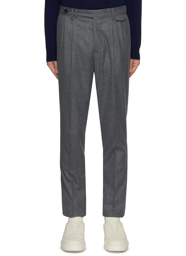 Pants>BRUNELLO CUCINELLI Pleated Flannel Pants