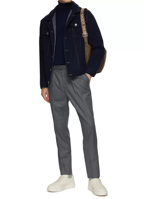 Pants>BRUNELLO CUCINELLI Pleated Flannel Pants