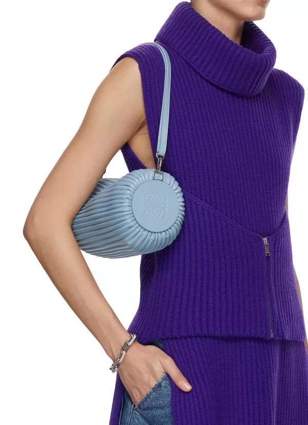 Clutch Bags>LOEWE Pleated Leather Bracelet Pouch