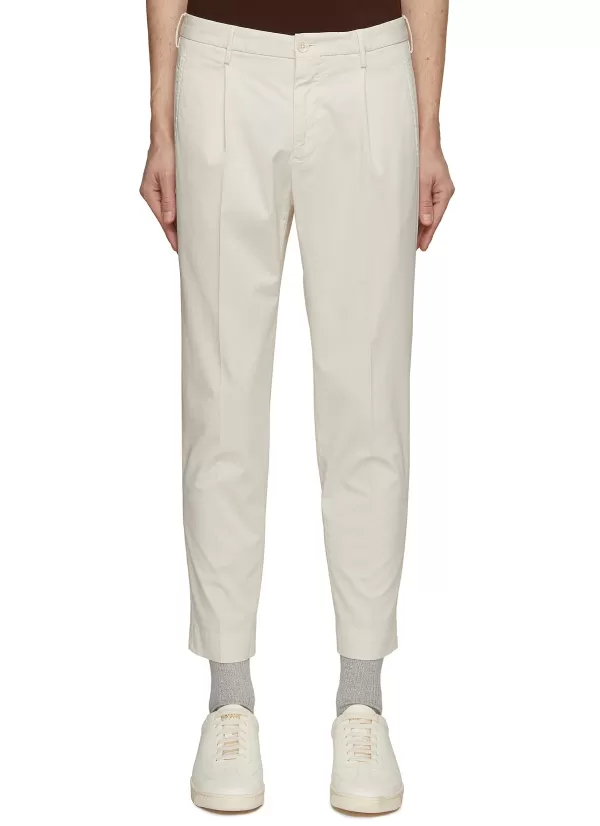 Pants>INCOTEX Pleated Tapered Chino Pants