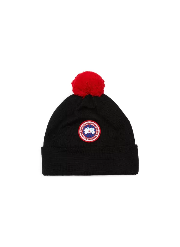 Accessories>CANADA GOOSE Pom Pom Logo Kids Toque Beanie Hat