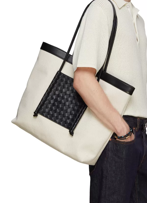 Tote Bags>BOTTEGA VENETA Portello Canvas Tote Bag