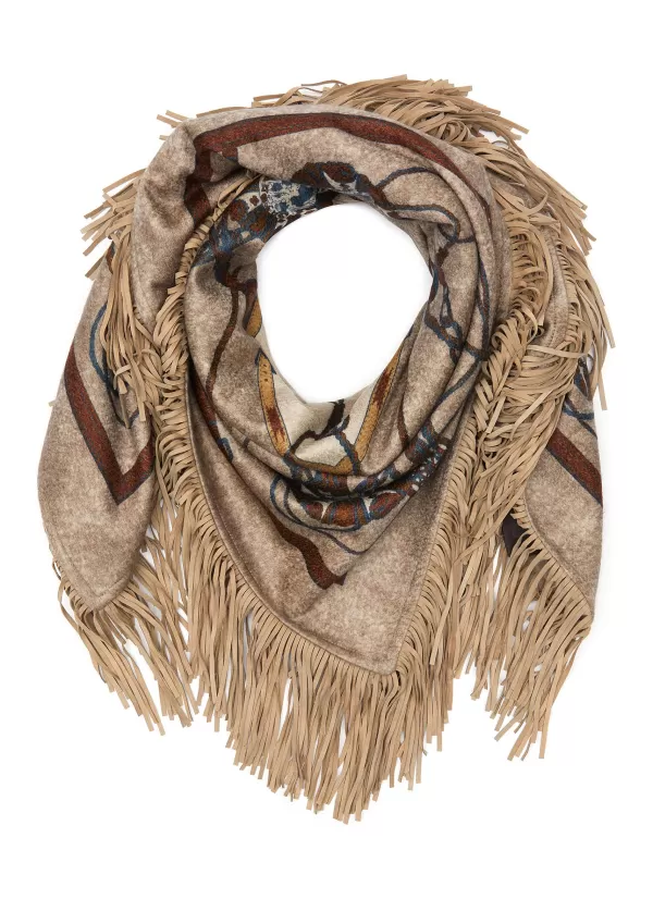 Scarves & Wraps>COLOMBO Printed Cashmere Shawl