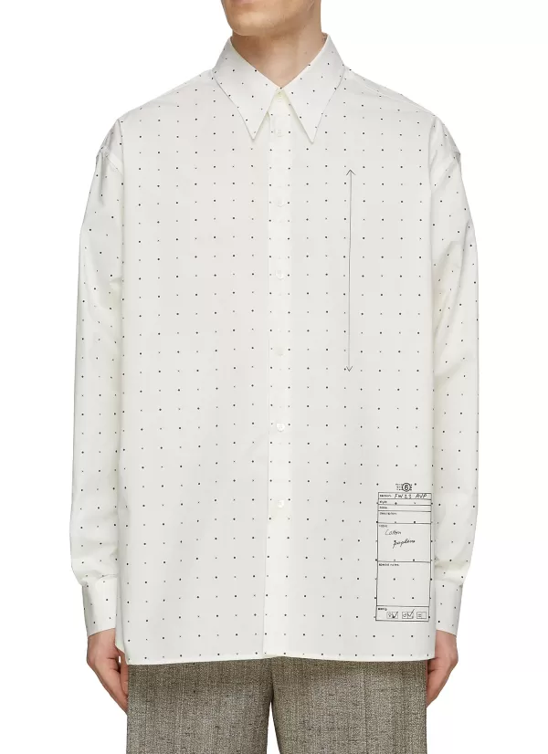 Shirts>MM6 MAISON MARGIELA Printed Cotton Poplin Shirt