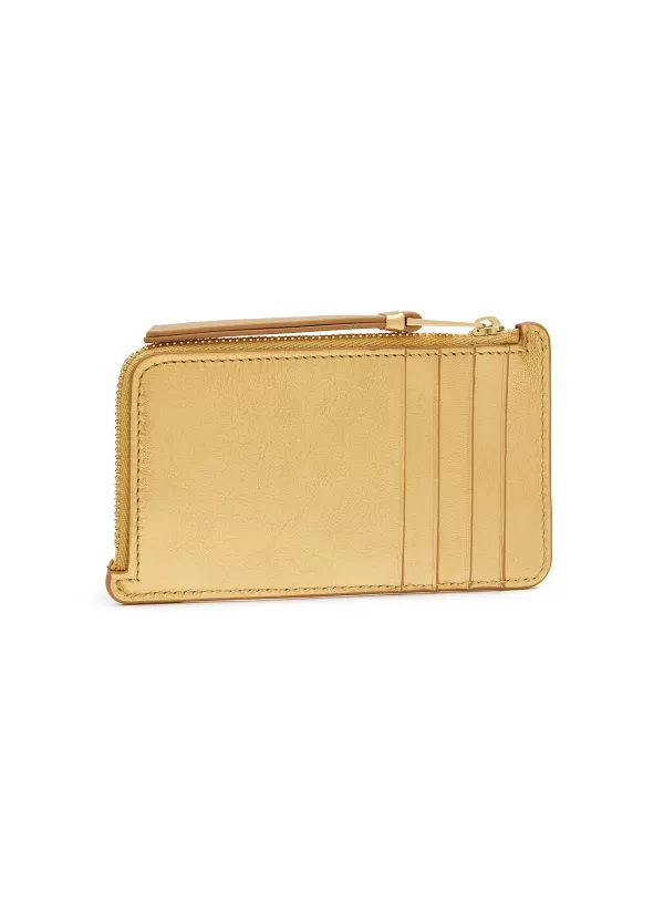 Small Leather Goods>LOEWE Puzzle Metallic Leather Coin Cardholder