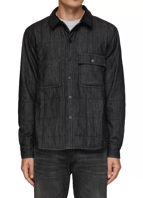 Jackets>DENHAM Quilted Corduroy Collar Overshirt Jacket