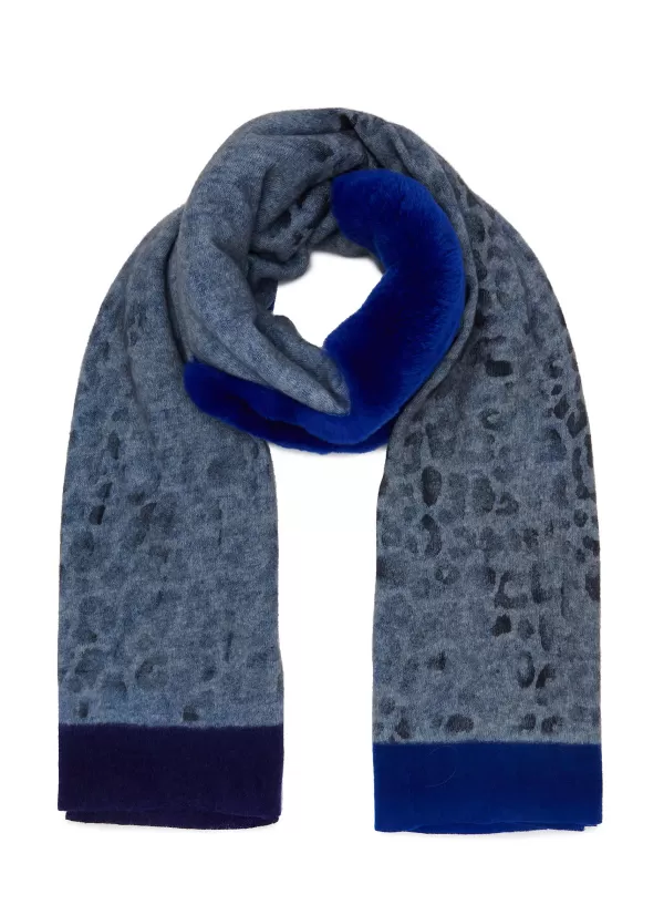 Scarves & Wraps>CASHÀ Rabbit Fur Wool Cashmere Knit Scarf