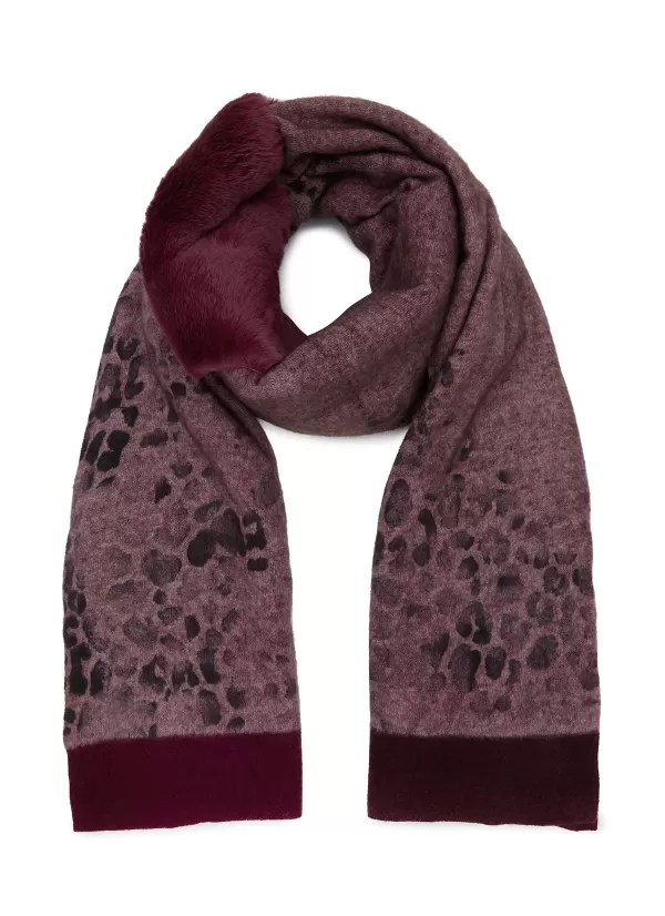 Scarves & Wraps>CASHÀ Rabbit Fur Wool Cashmere Knit Scarf