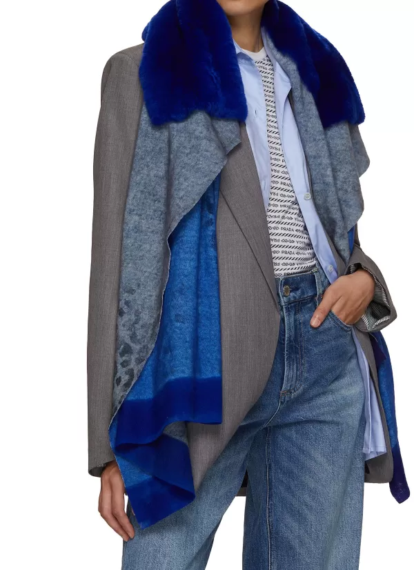 Scarves & Wraps>CASHÀ Rabbit Fur Wool Cashmere Knit Scarf