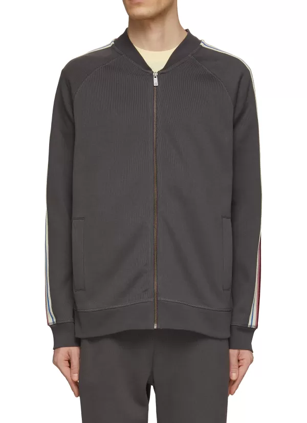 Pullovers & Hoodies>SCOTCH & SODA Racer Stripe Zip Up Track Jacket