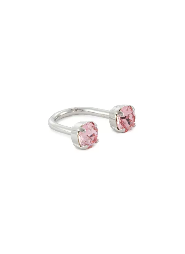 Fashion Jewellery>JUSTINE CLENQUET Rae Palladium Plated Pink Crystal Ring