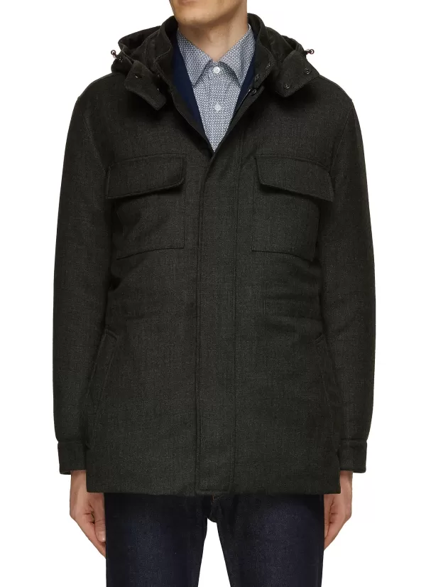 Jackets>CANALI Removable Hood Jacket