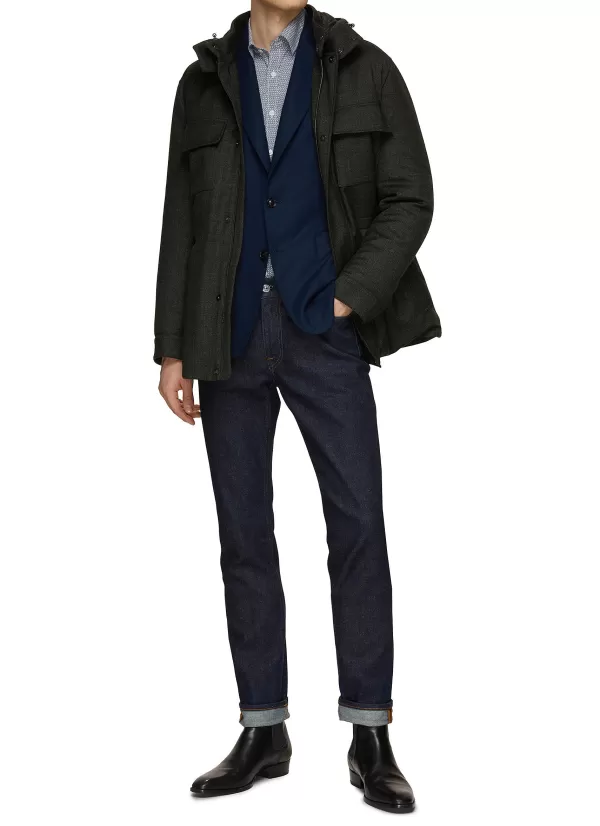 Jackets>CANALI Removable Hood Jacket