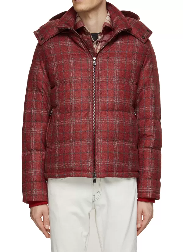 Jackets>ISAIA Removable Hood Puffer Jacket