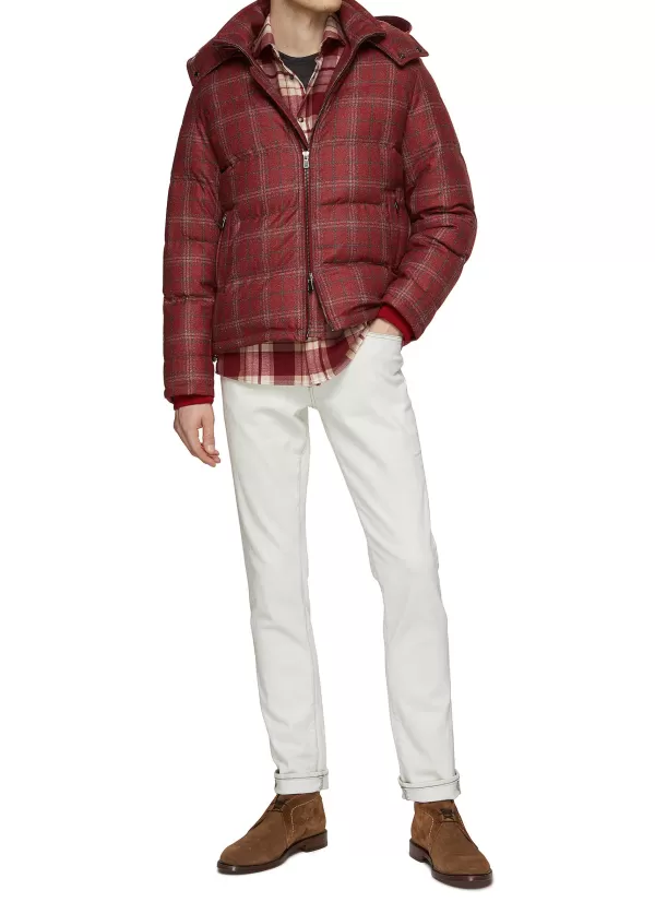 Jackets>ISAIA Removable Hood Puffer Jacket