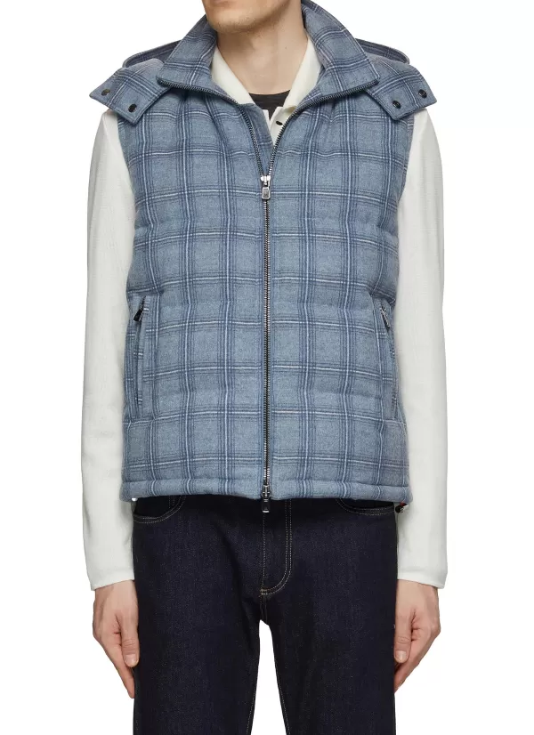 Jackets>ISAIA Removable Hood Puffer Vest