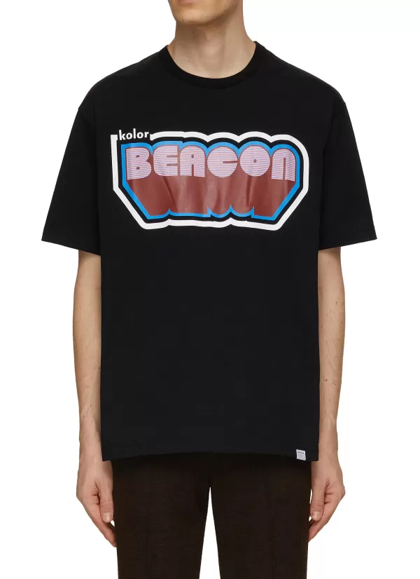 T-Shirts>KOLOR BEACON Retro Logo Print T-Shirt