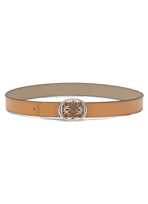 Belts>LOEWE Reversible Ellipse Anagram Leather Belt