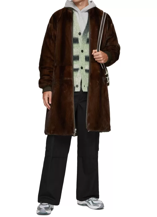 Coats>YVES SALOMON Reversible Mink Long Bomber Jacket