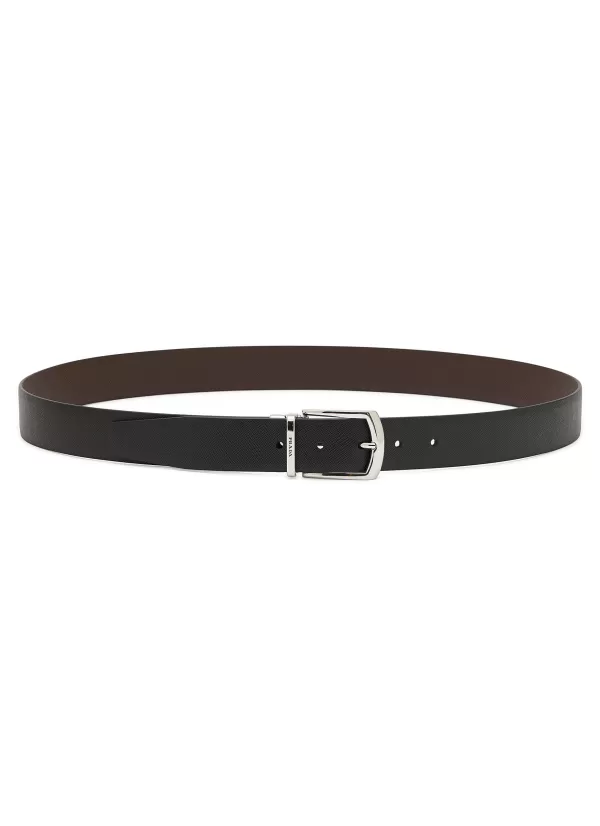 Belts>PRADA Reversible Saffiano Leather Belt