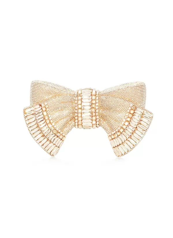 Clutch Bags>JUDITH LEIBER Rhinestone Embellished Bow Clutch