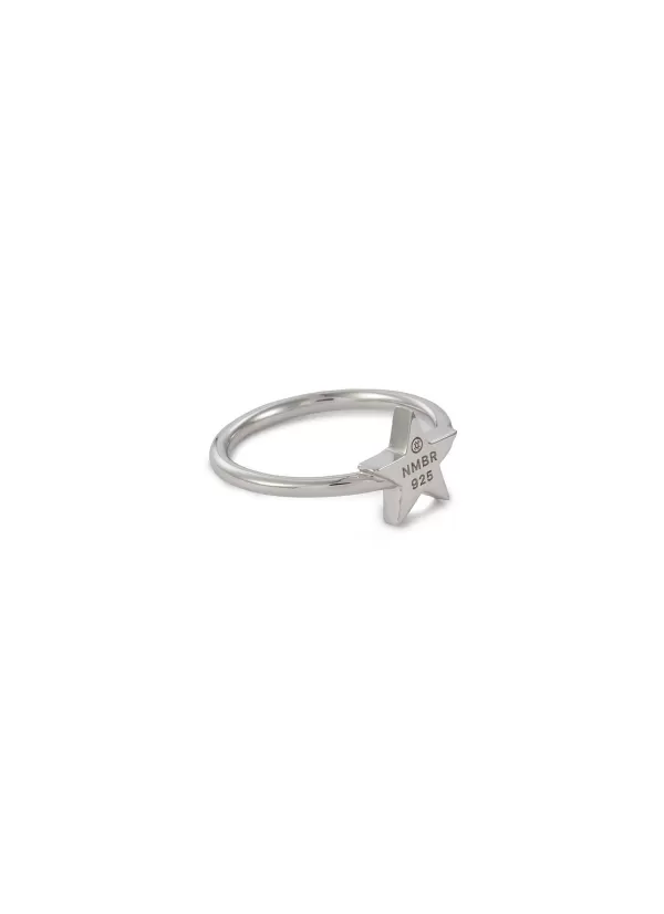 Fashion Jewellery>NUMBERING Rhodium Plasted Sterling Silver Mini Star Ring