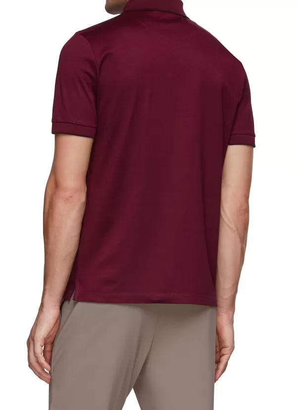 Polos>CANALI Ribbed Detail Polo Shirt