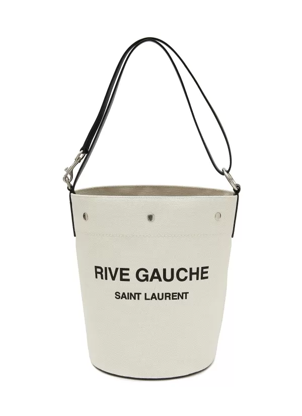 Tote Bags>SAINT LAURENT Rive Gauche' Canvas Bucket Bag With Detachable Pouch