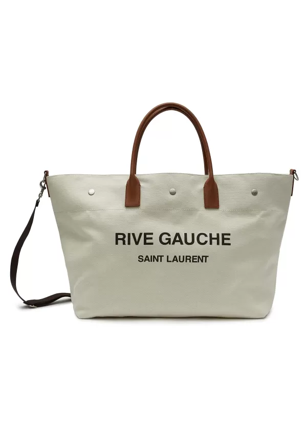 Travel Bags>SAINT LAURENT Rive Gauche' Canvas Weekender Tote Bag