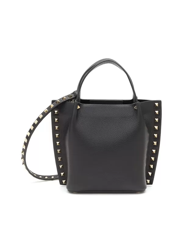 Tote Bags>VALENTINO Rockstud' Grained Leather Pouch