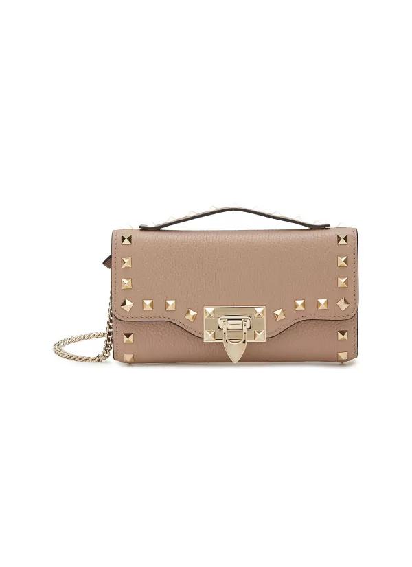 Crossbody>VALENTINO Rockstud Grained Leather Pouch