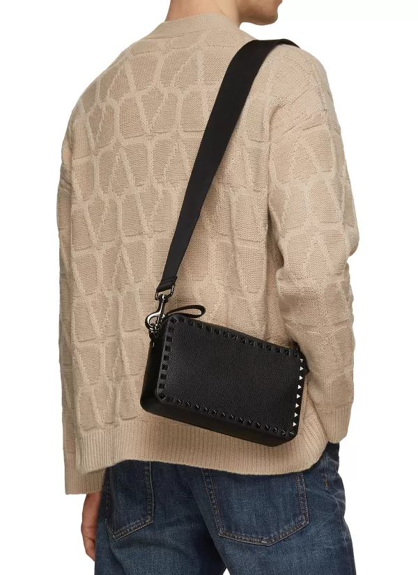 Crossbody>VALENTINO Rockstud Leather Cross Body Camera Bag