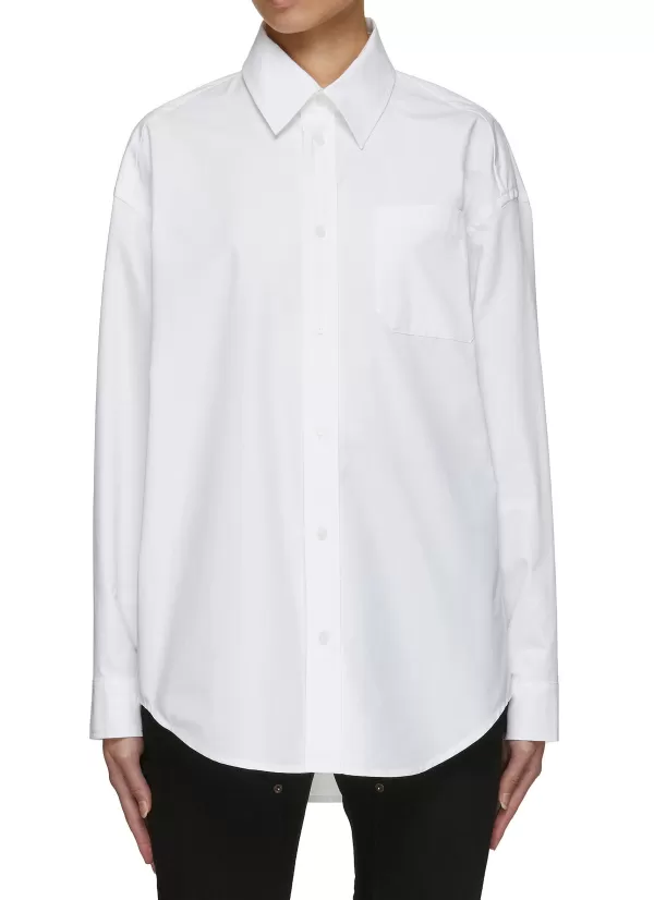 Tops>WE11DONE Round Back Cut Out Shirt