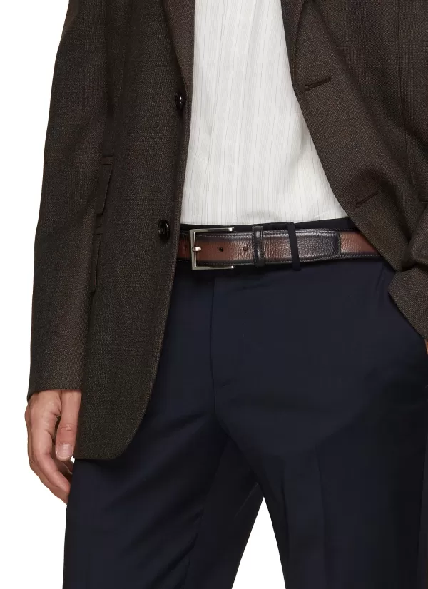 Belts>MAGNANNI Rugo Grained Leather Belt