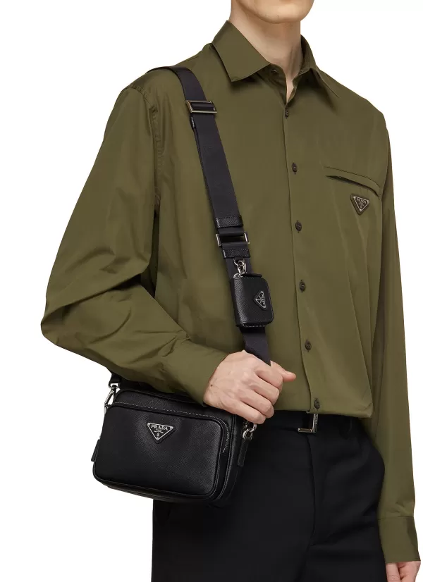 Crossbody>PRADA Saffiano Leather Crossbody Bag