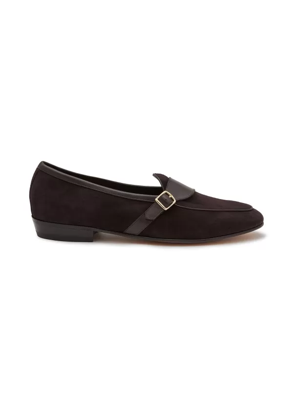 Flats>BAUDOIN & LANGE Sagan Classic Buckle Suede Loafers