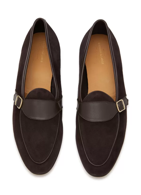 Flats>BAUDOIN & LANGE Sagan Classic Buckle Suede Loafers