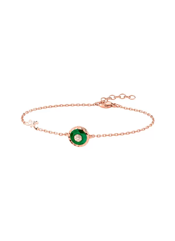 Fine Jewellery>KORLOFF Saint-Petersbourg Rose Gold Diamond Green Agate Bracelet