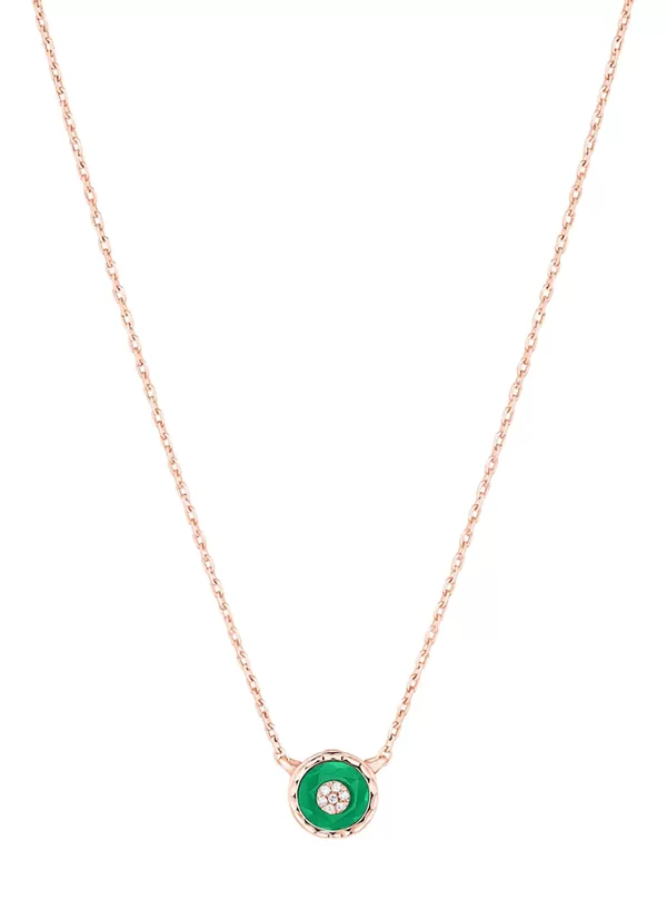 Fine Jewellery>KORLOFF Saint-Petersbourg Rose Gold Diamond Green Agate Necklace