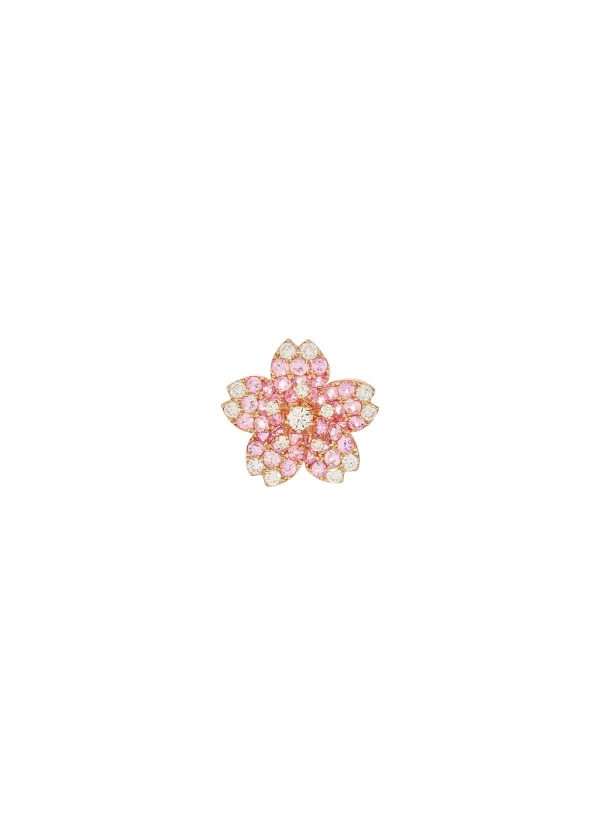 Fine Jewellery>MIO HARUTAKA Sakura 18K Rose Gold Diamond Pink Sapphire Single Earring