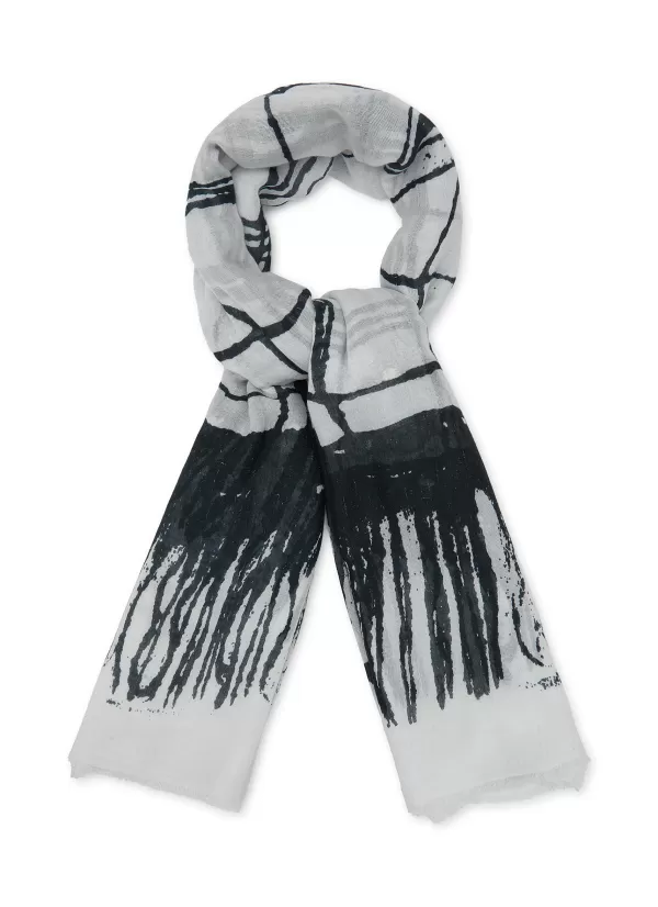 Scarves & Wraps>FALIERO SARTI Scacco Printed Lurex Weave Scarf