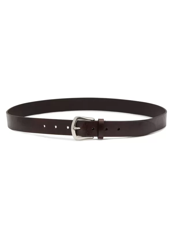 Belts>BRUNELLO CUCINELLI Scratched Leather Belt