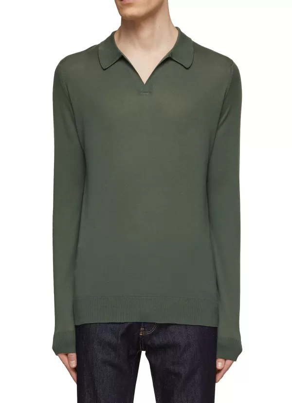 Polos>JOHN SMEDLEY Sea Island Cotton Puck Polo