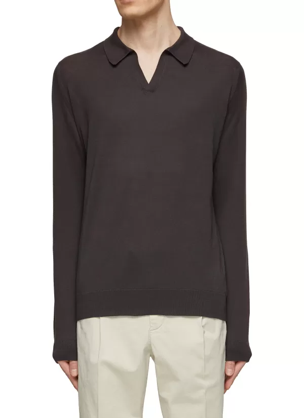 Polos>JOHN SMEDLEY Sea Island Cotton Puck Polo