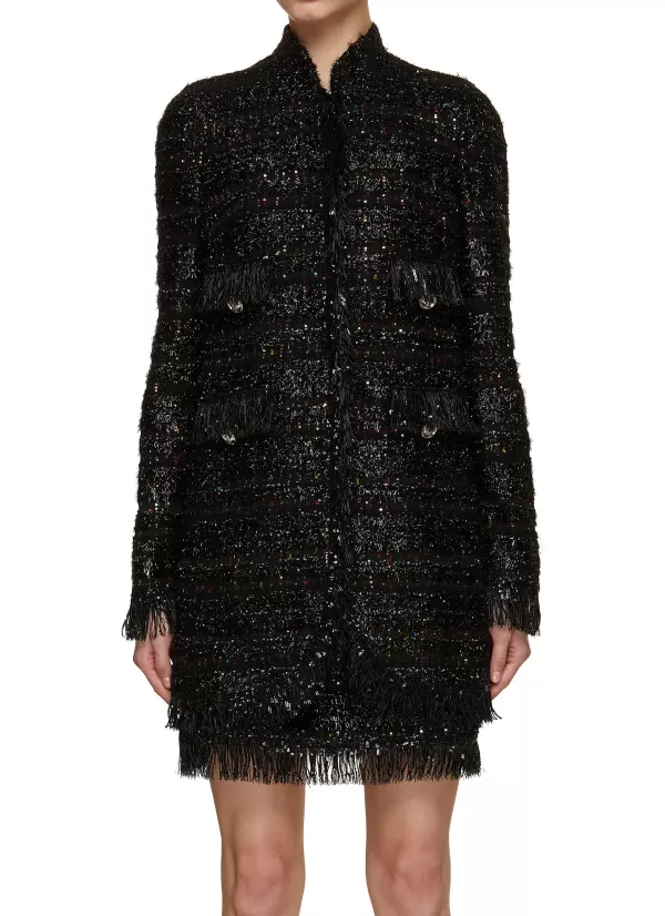 Coats>GIAMBATTISTA VALLI Sequin Boucle Tweed Coat