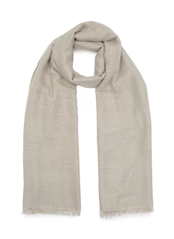 Scarves & Wraps>BRUNELLO CUCINELLI Sequin Embellished Cashmere Silk Scarf